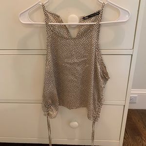 Zara Silk Ruched Crop Top